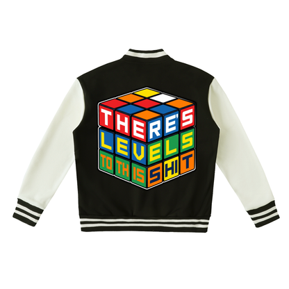 "LEVELS" Two-Tone Fleeced Varsity Jacket