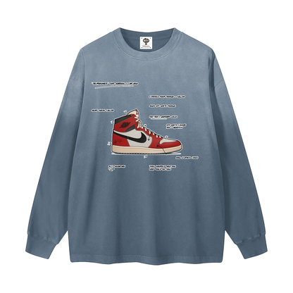 "AJ 1 Tek Pak" Gradient Washed Long Sleeve T-Shirt