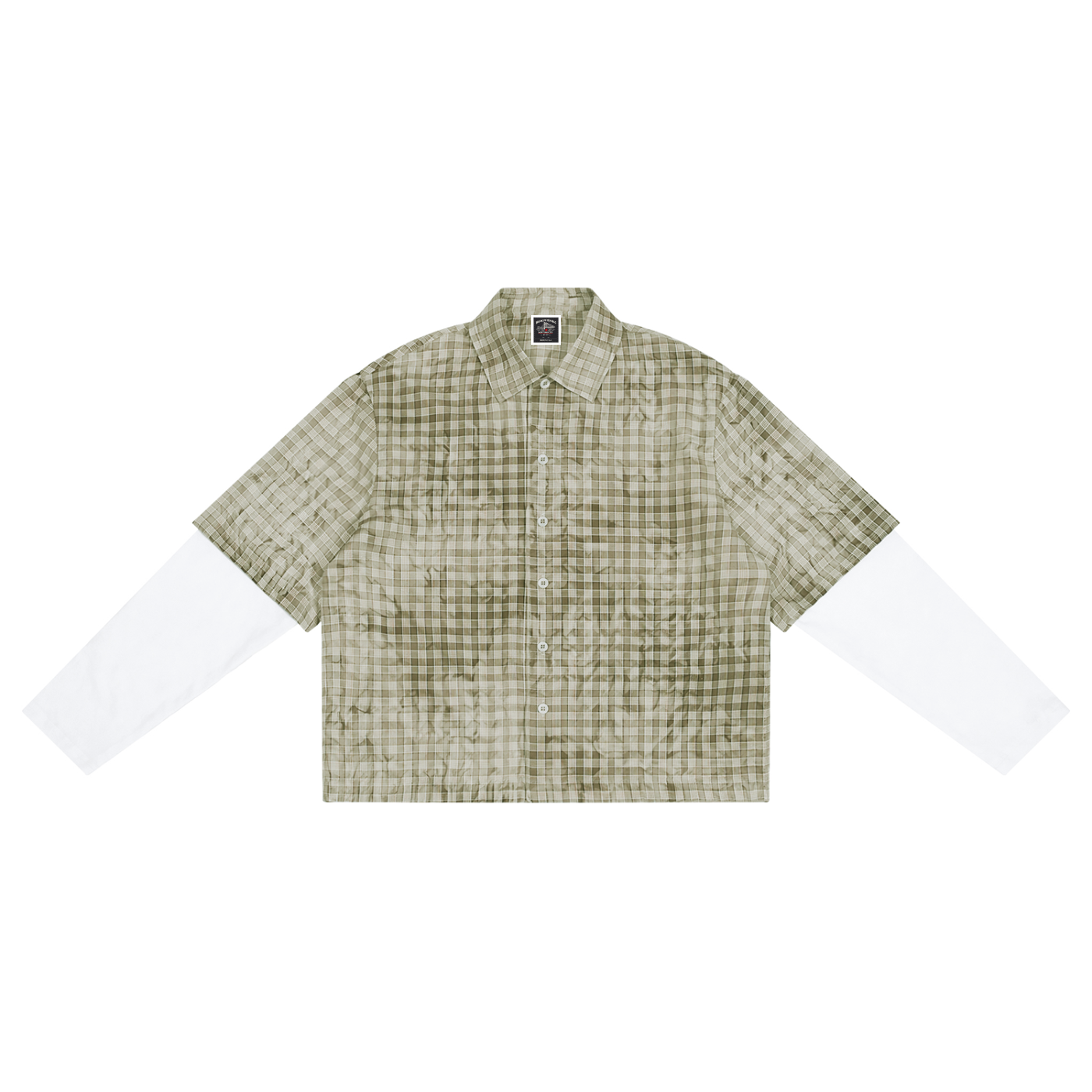 "Brooklyn Republic Essentials" Vintage Wash Plaid Short Sleeve Shirt