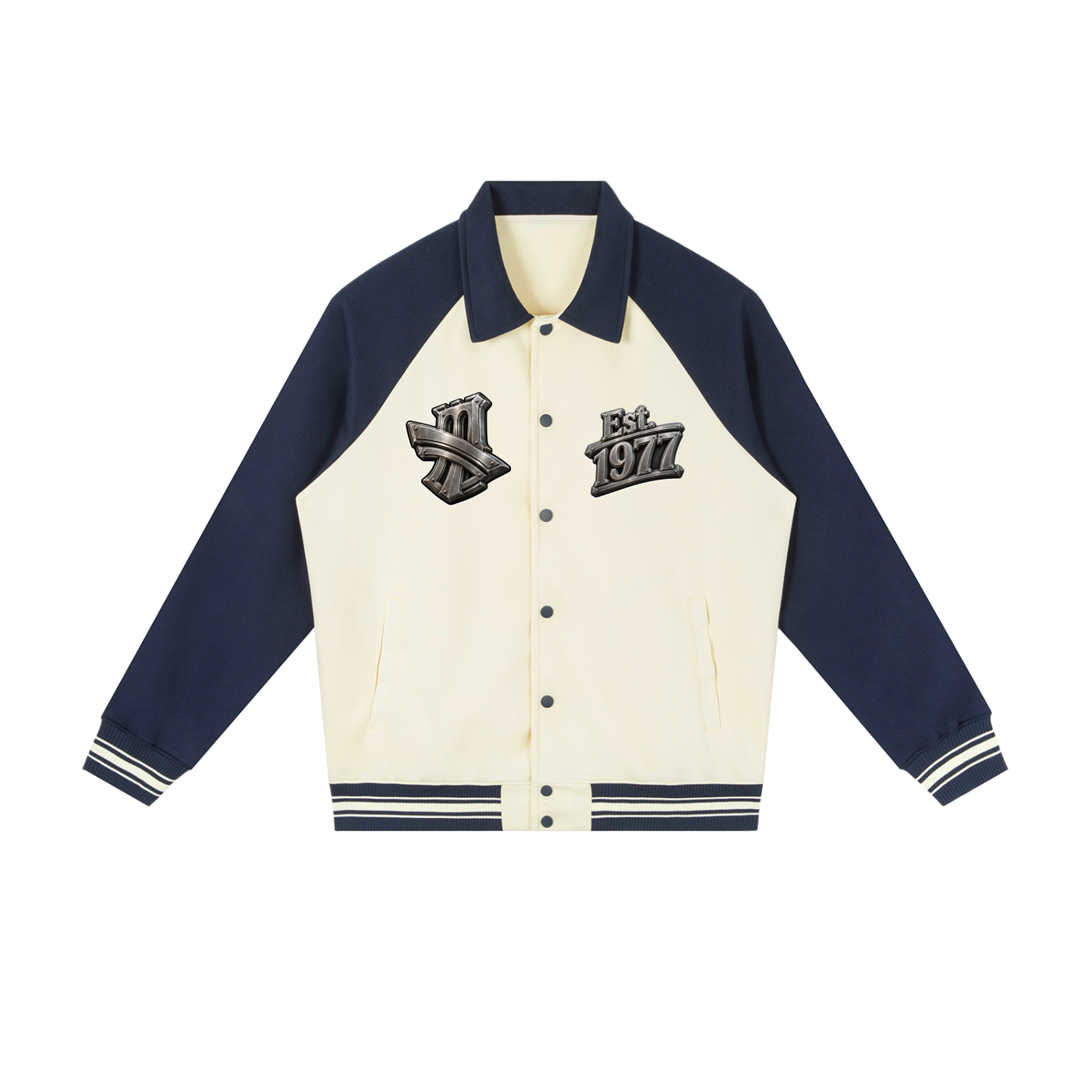 "All-Star" Contrast Raglan Sleeve Baseball Jacket