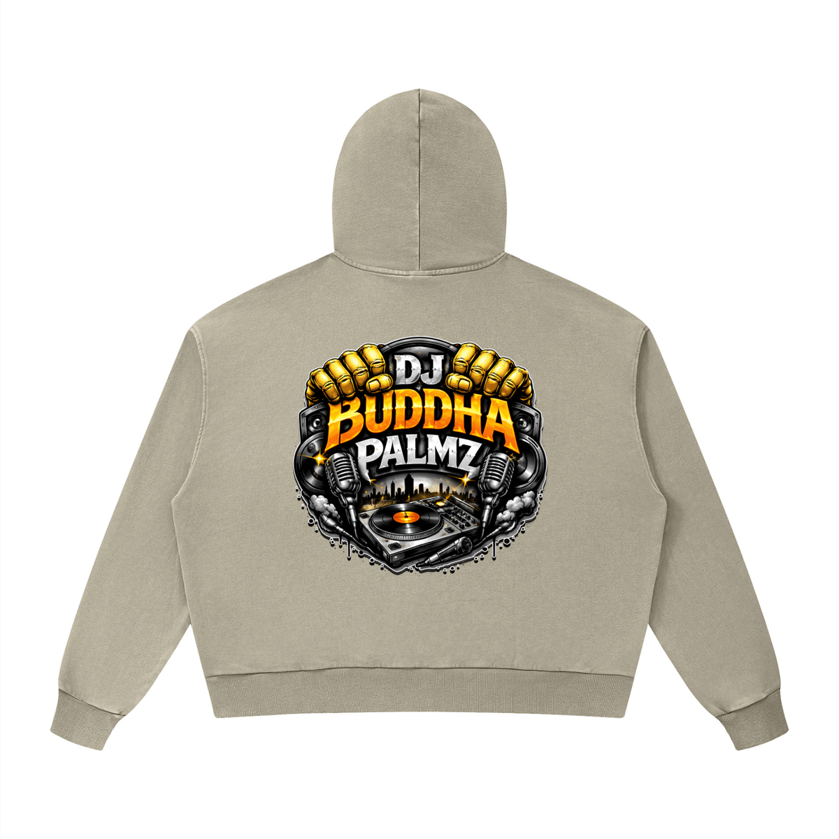 Basement Kemist™ “Buddha Palmz” Mineral Wash Boxy Full-Zip and Pullover Set
