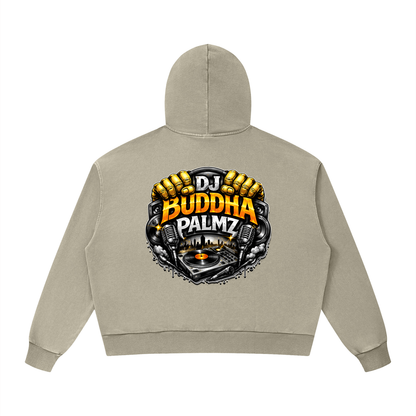 Basement Kemist™ “Buddha Palmz” Mineral Wash Boxy Full-Zip and Pullover Set