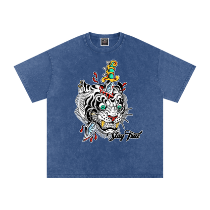 Brooklyn Zoo™ "Ed Hard-ly" Snow Washed Oversized Cotton T-Shirt