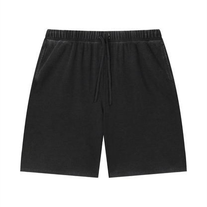 "Brooklyn Republic Essentials" Vintage Wash Sunfade Waffle Raw Hem Shorts