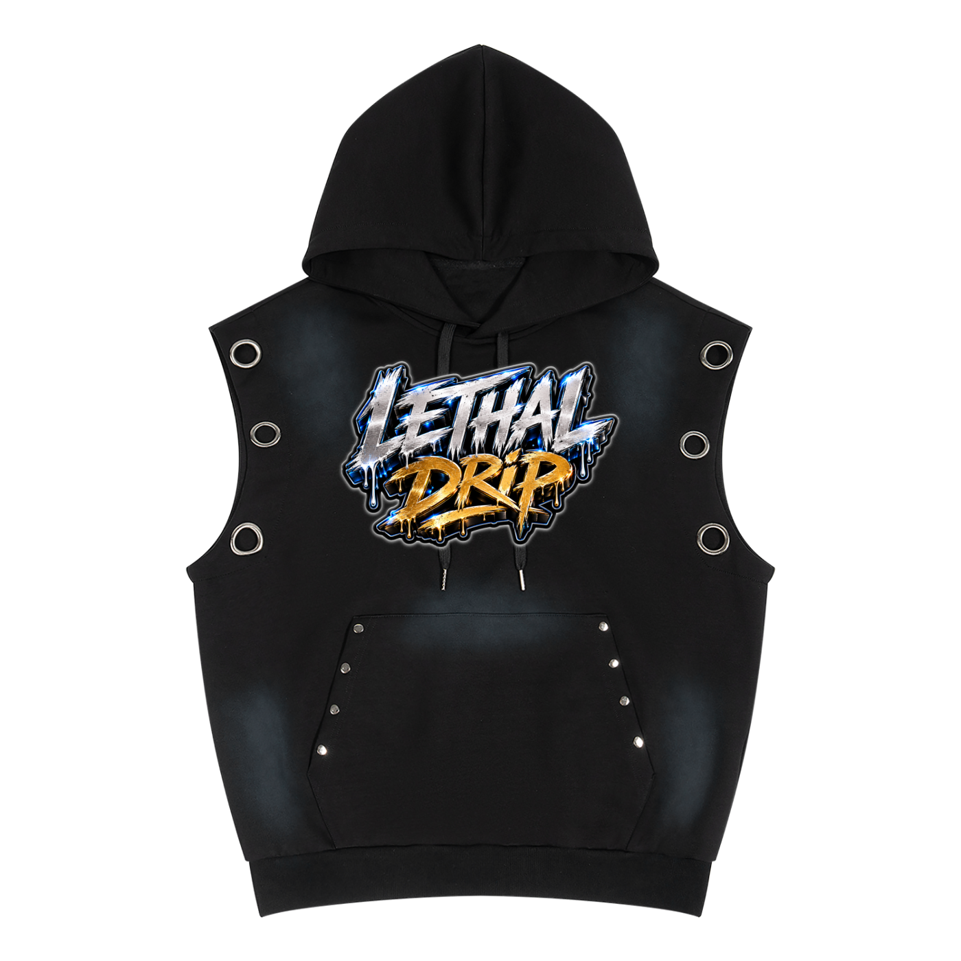 "Lethal Drip" Unisex Vintage Wash Sun Fade Sleeveless Hoodie