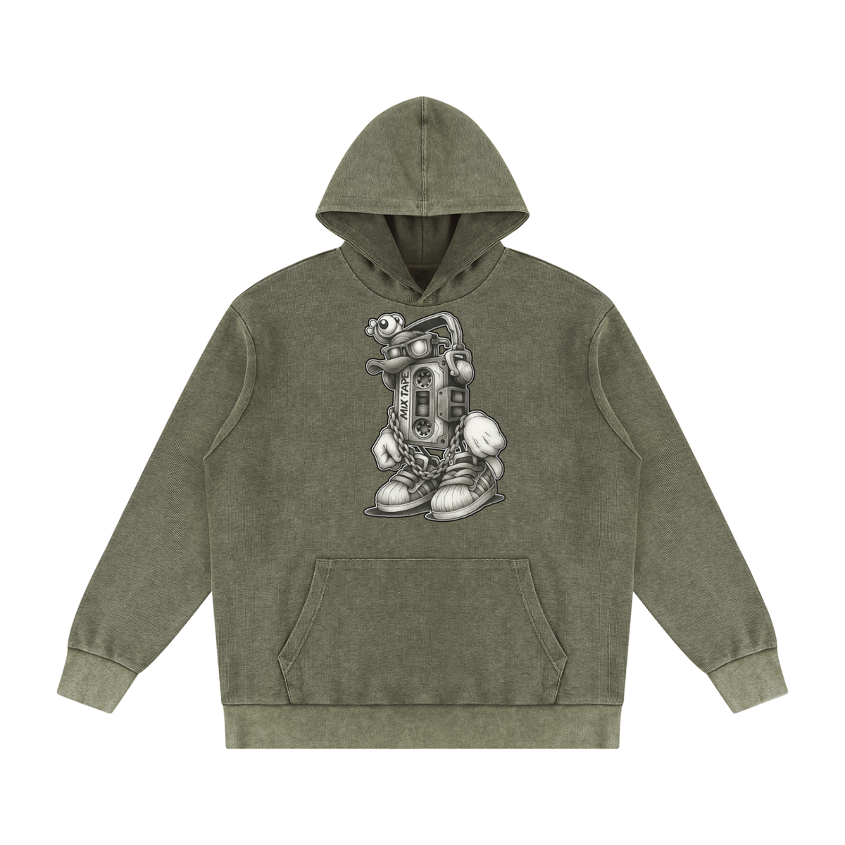 "Sounds & Scribbles" Mineral Wash Oversized Hoodie