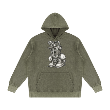"Sounds & Scribbles" Mineral Wash Oversized Hoodie
