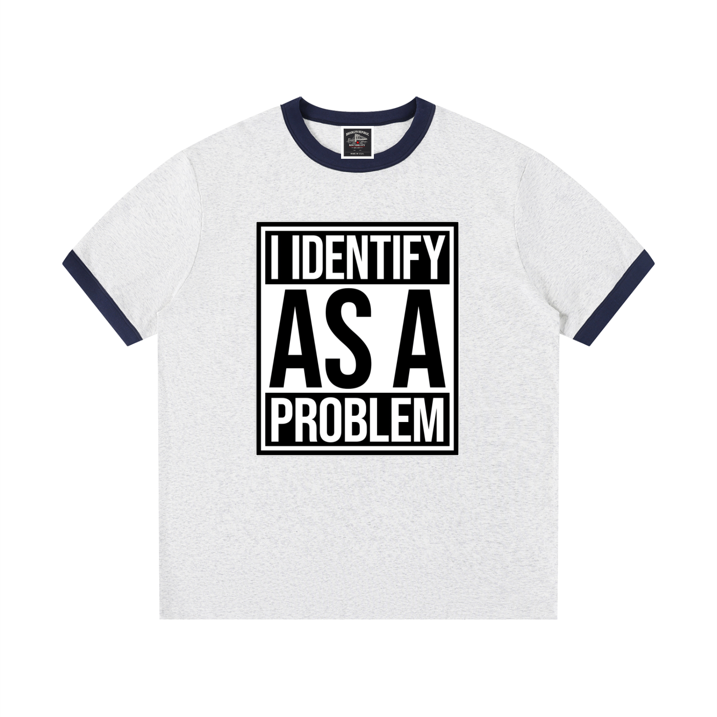 "FAFO" Contrast Edge Ribbed Crewneck T-Shirt