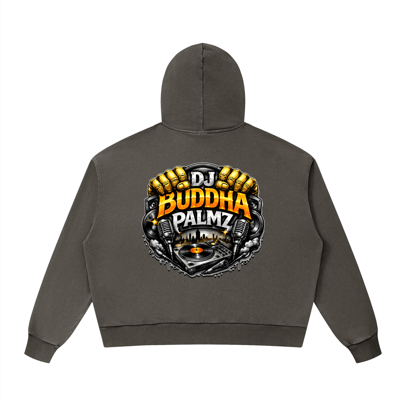 Basement Kemist™ “Buddha Palmz” Mineral Wash Boxy Full-Zip and Pullover Set