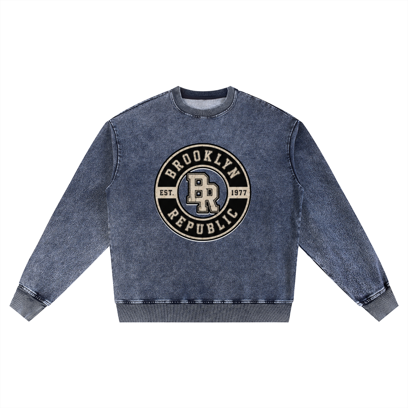 "Brooklyn Republic Essentials" Women's Snow Wash Oversized Crewneck Sweatshirt