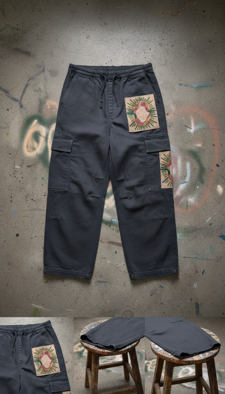 Relaxed-Fit Cargo Pants With Embroidered Patch