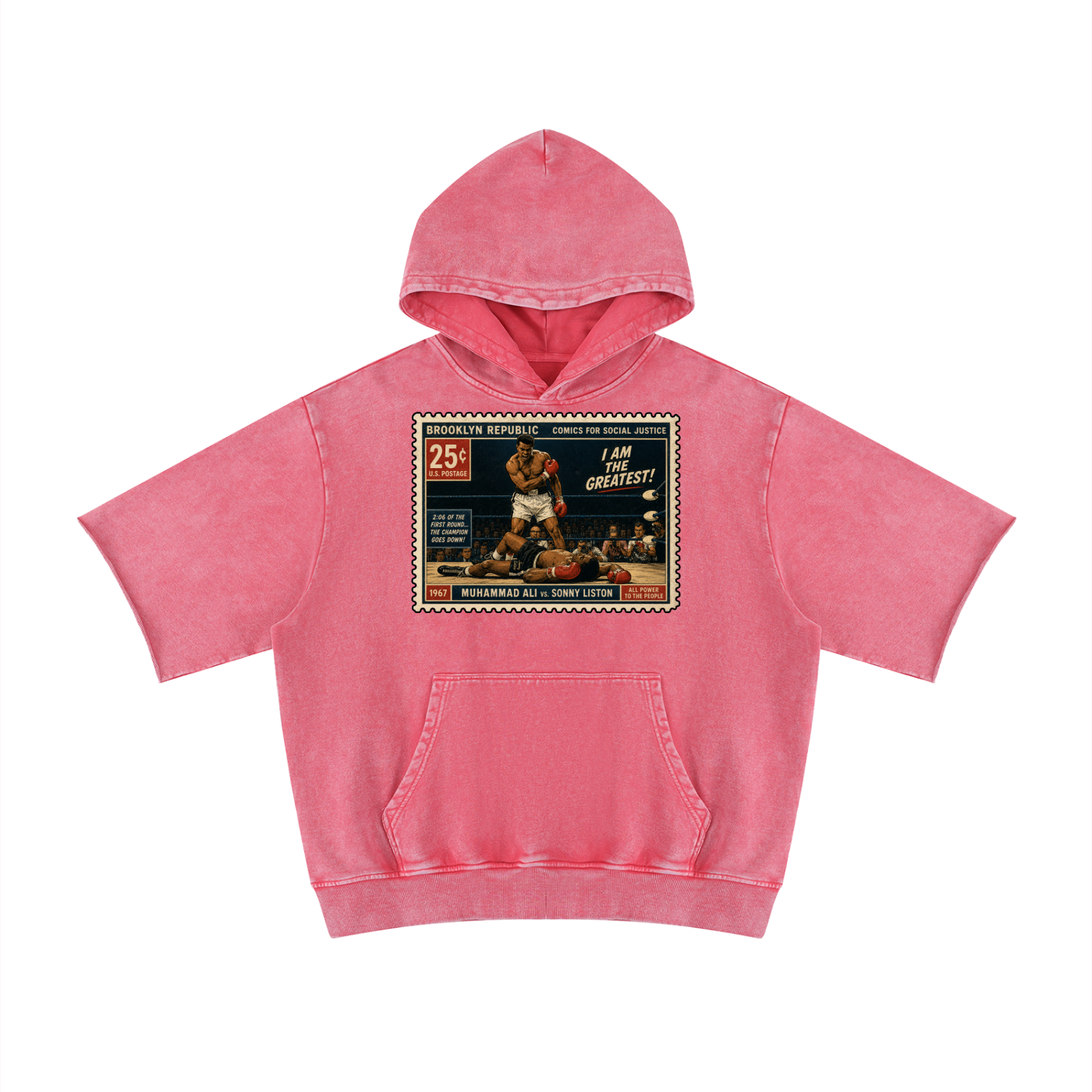 "The Greatest" Mineral Wash Short Sleeve Hoodie