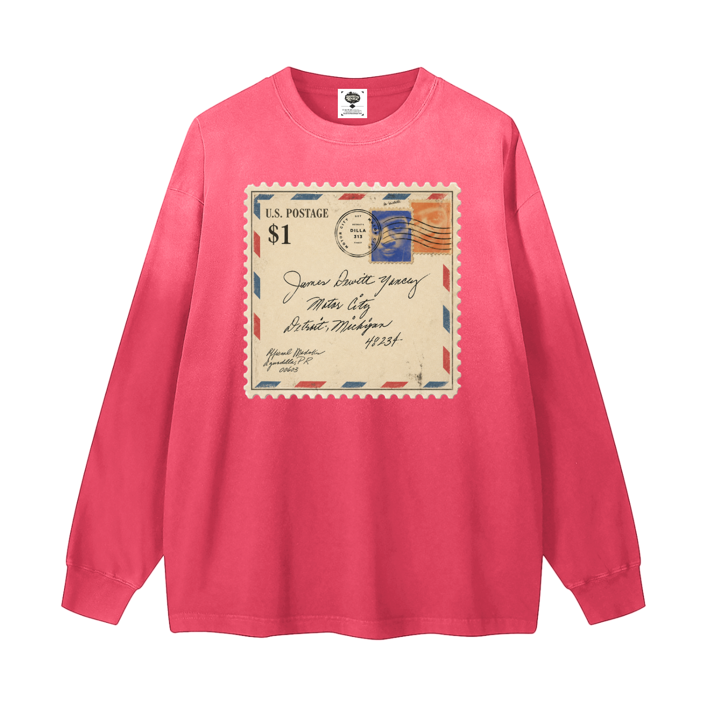 "Dear James" Gradient Washed Long Sleeve T-Shirt