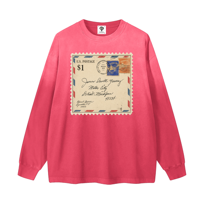 "Dear James" Gradient Washed Long Sleeve T-Shirt