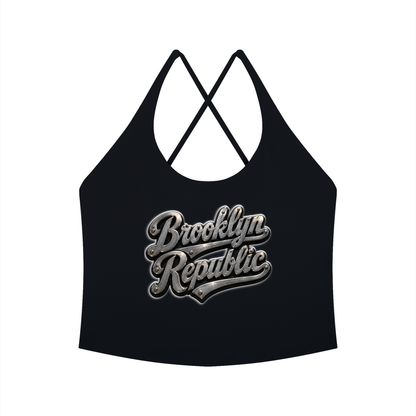 "Brooklyn Strong" Women's Tight Halter Yoga Tank Top