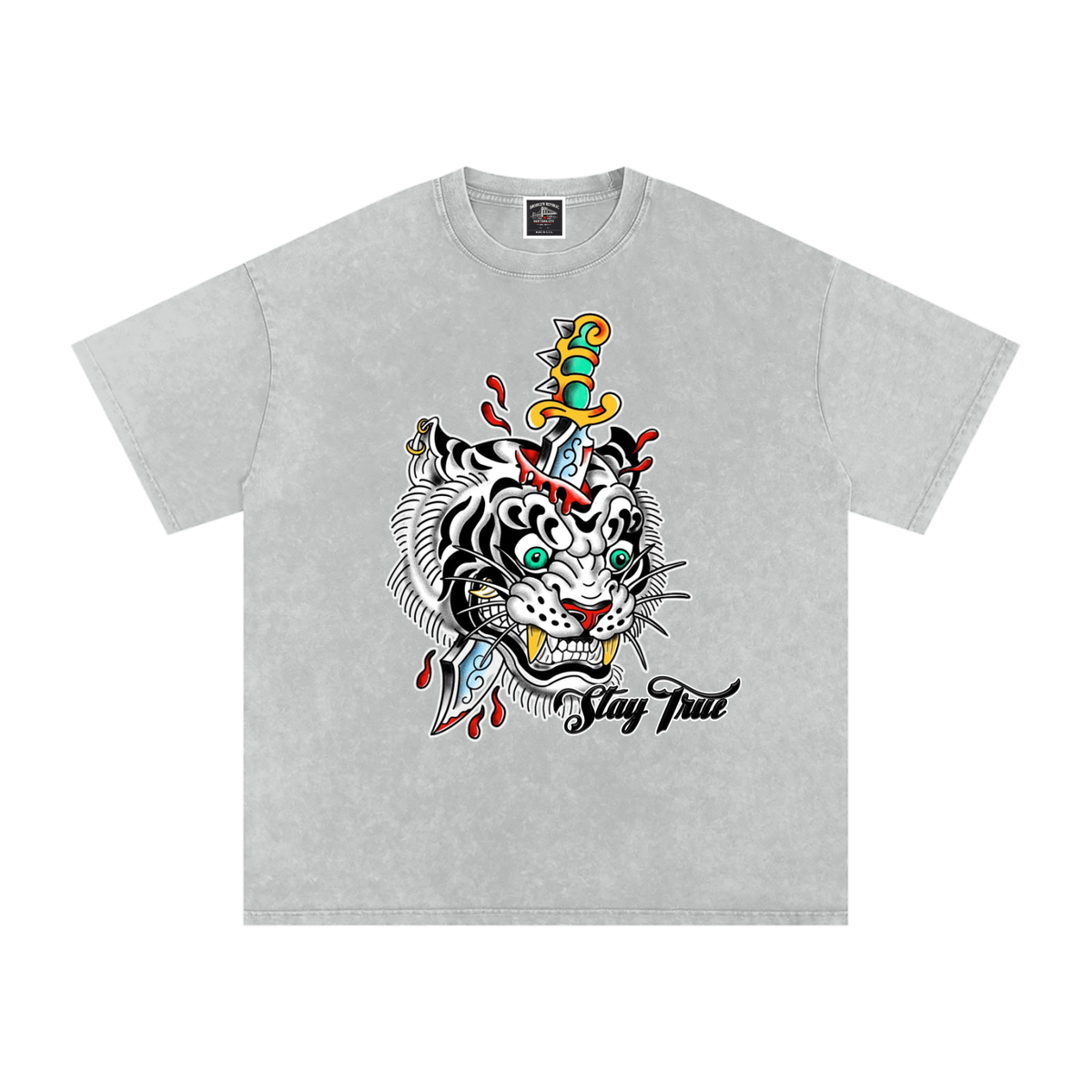 Brooklyn Zoo™ "Ed Hard-ly" Snow Washed Oversized Cotton T-Shirt