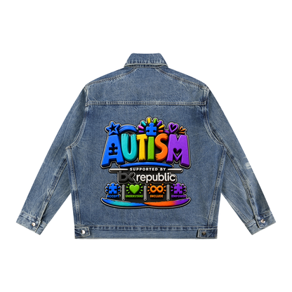 "Autism Speaks" Vintage Wash Denim Jacket