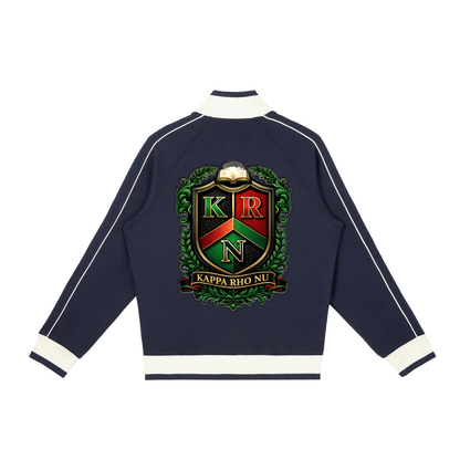 “Kappa Rho Nu” Color Block Raglan Sleeve Zip Track Jacket