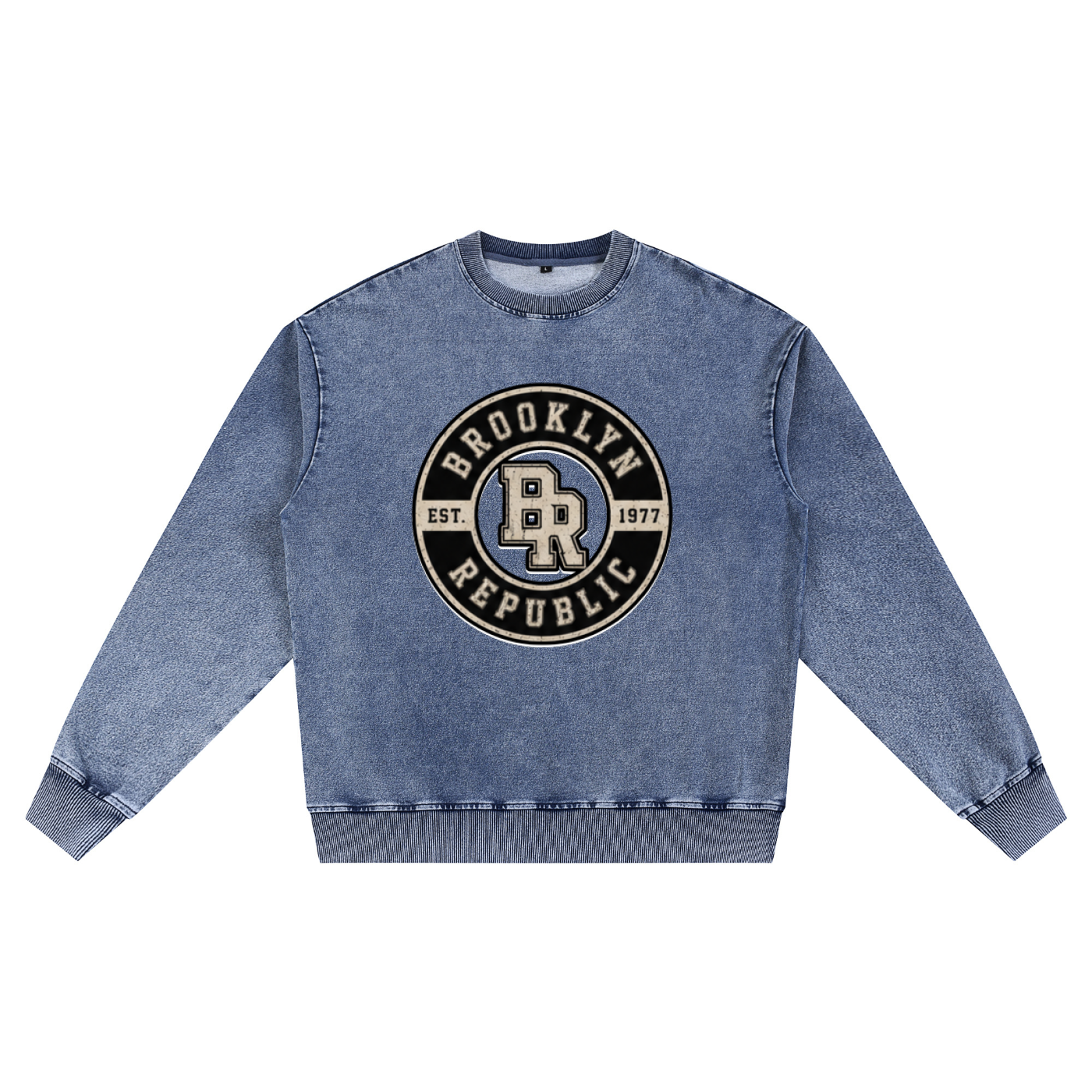 "Brooklyn Republic Essentials" Women's Snow Wash Oversized Crewneck Sweatshirt