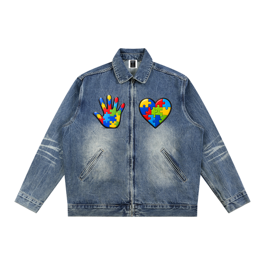 "Autism Speaks" Vintage Wash Denim Jacket