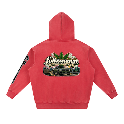 "Road Trip" Snow Wash Fleece Oversize Hoodie