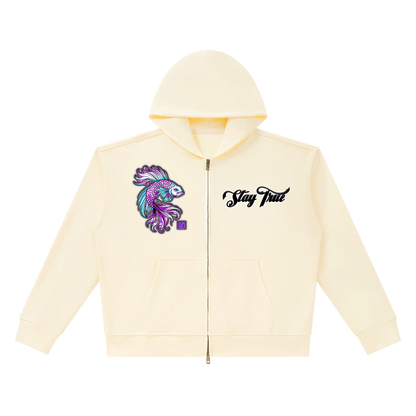 Brooklyn Zoo™ "Don't Be Koi"  Heavyweight Full Zip Boxy Hoodie