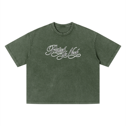 PYN™ x BKRP™  "PYN Official" Vintage Wash Boxy T-Shirt