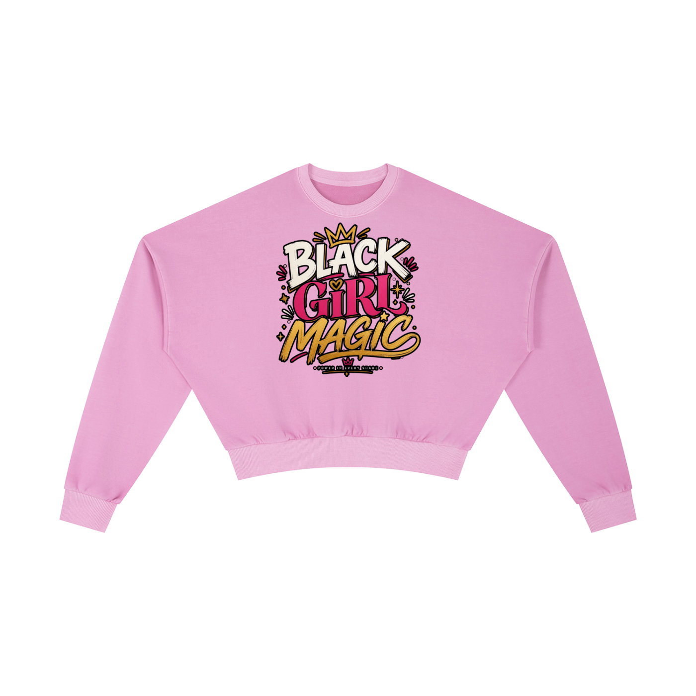 "Black Girl Magic" Vintage Washed Cropped Sweatshirt