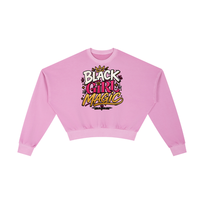"Black Girl Magic" Vintage Washed Cropped Sweatshirt