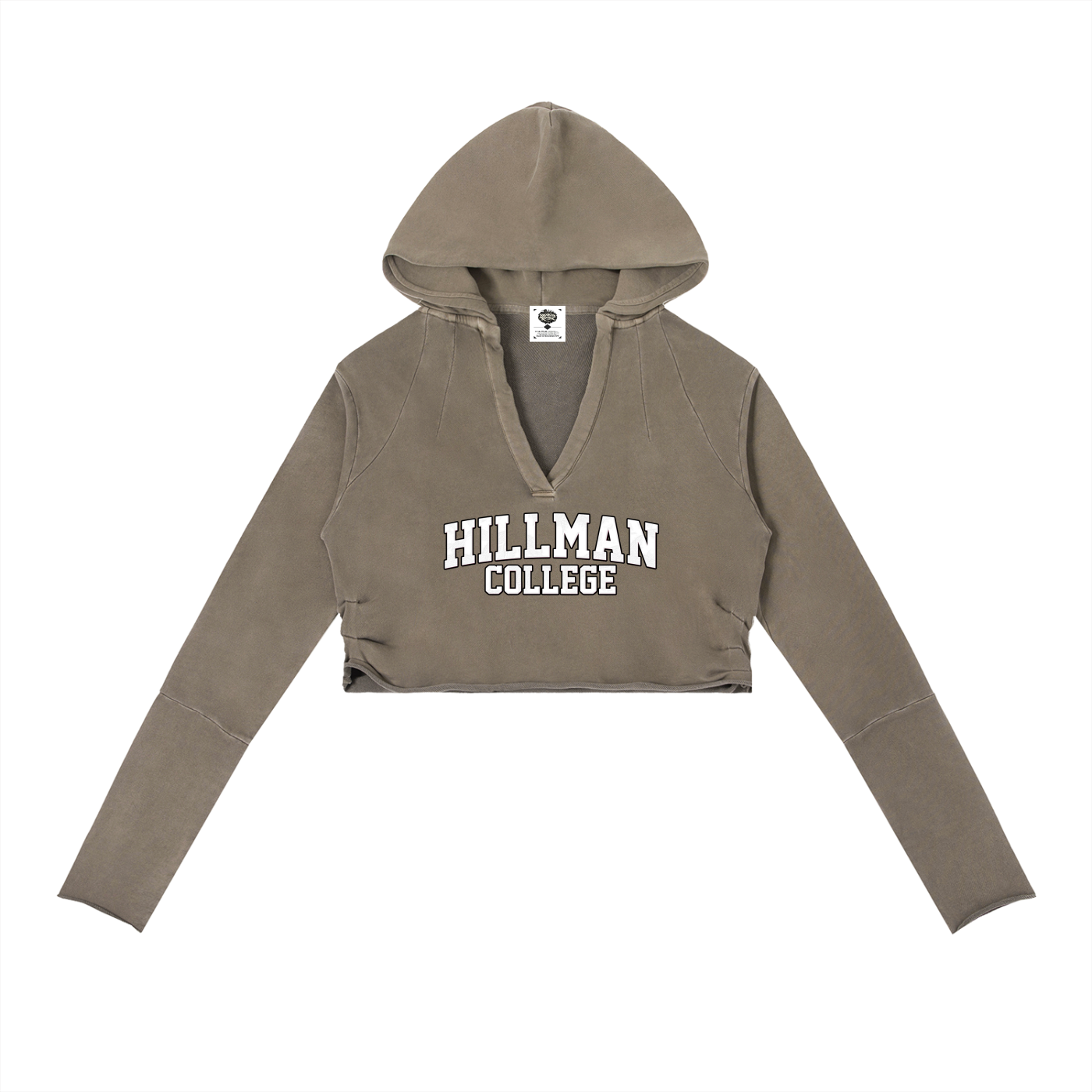 "Hillman College" Vintage Washed Raw Edge Hoodie