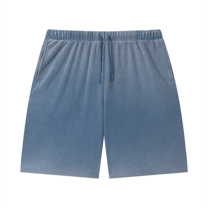 "Brooklyn Republic Essentials" Vintage Wash Sunfade Waffle Raw Hem Shorts