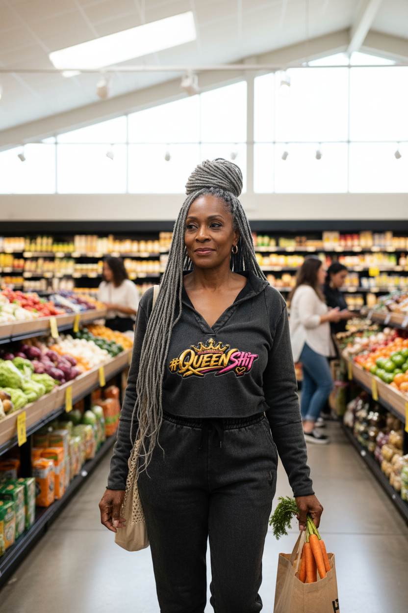 "QUEEN" Vintage Washed Raw Edge Hoodie