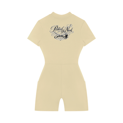 "PYN™ x BKRP™" Mathematics Women's Quarter-Zip Short Sleeve Romper