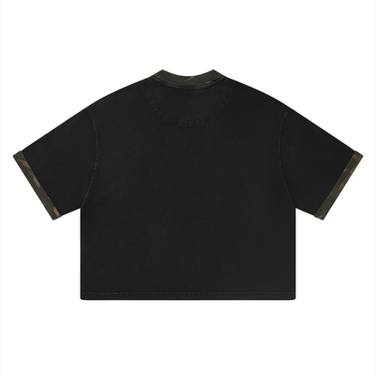 "Gimme Tha Loot" Mineral Washed Boxy Panel T-Shirt