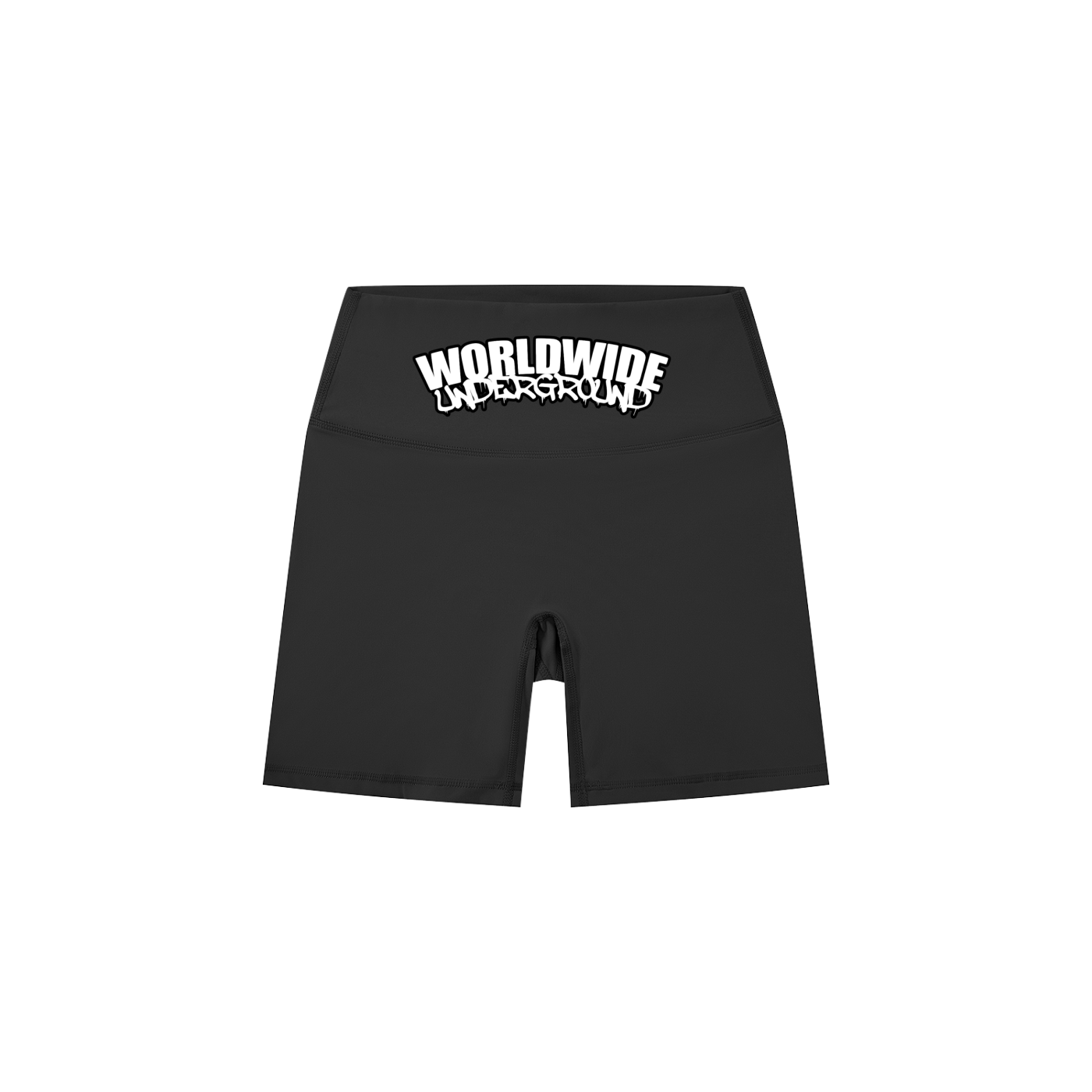 “Worldwide Underground” High-Waisted Biker Shorts