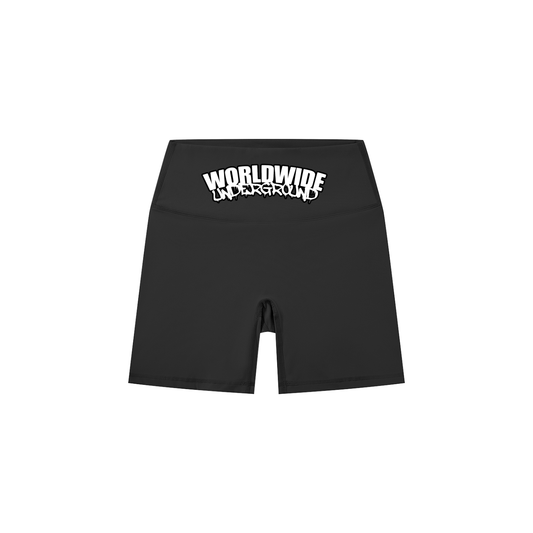 “Worldwide Underground” High-Waisted Biker Shorts
