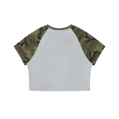 "Varsity Club" Women’s Camo Crop T-Shirt