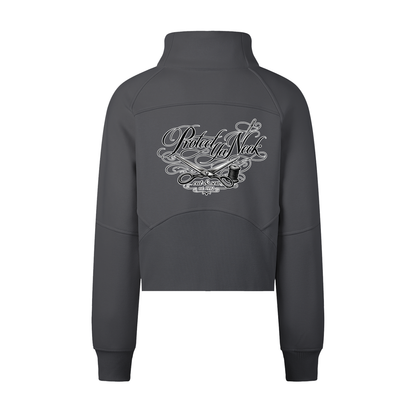 PYN™ x BKRP™ "Cut & Sew" Cropped Half-Zip Sweatshirt