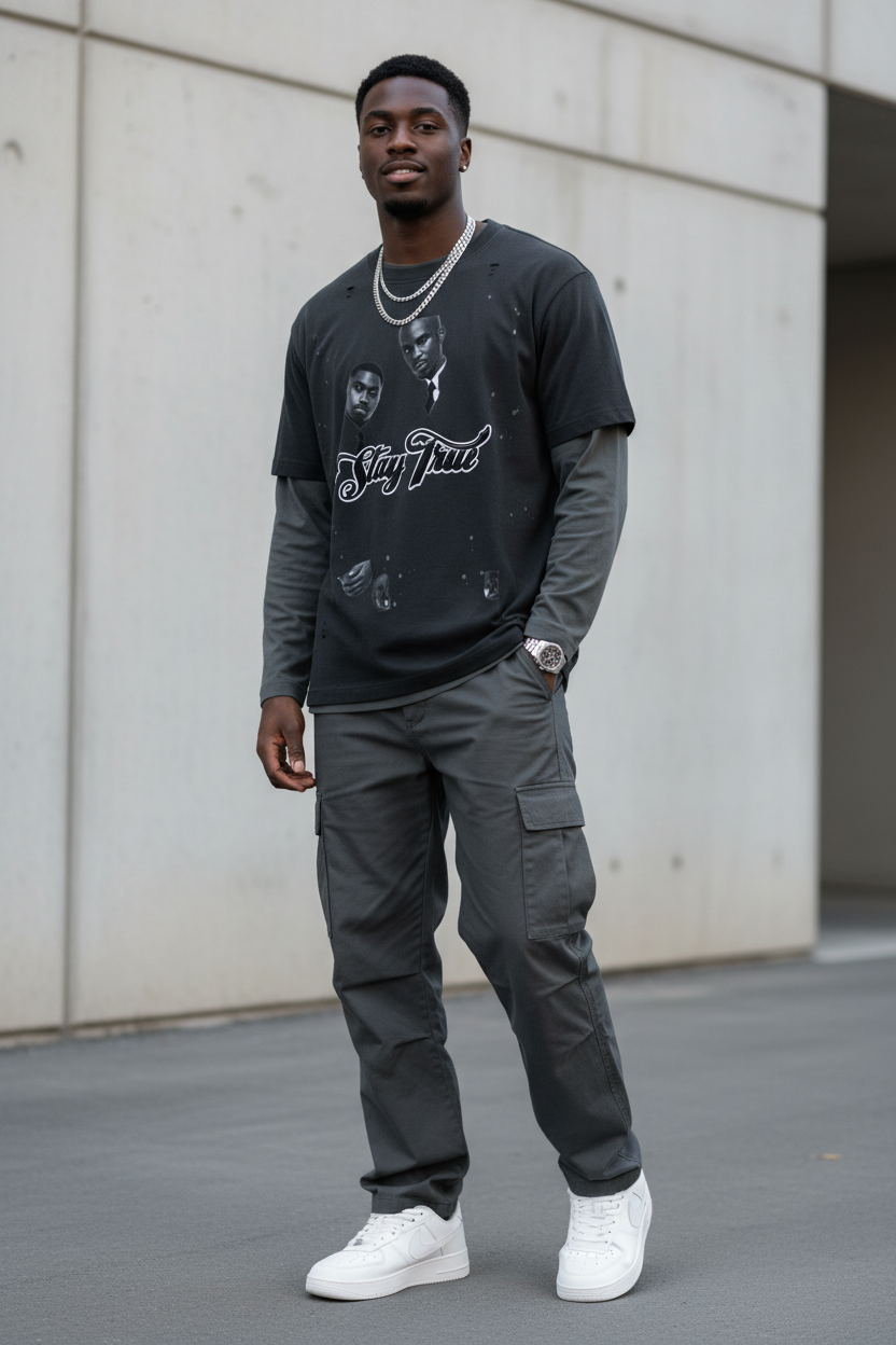 "BELLY Of The Beast" Vintage Wash Distressed Layer T-Shirt