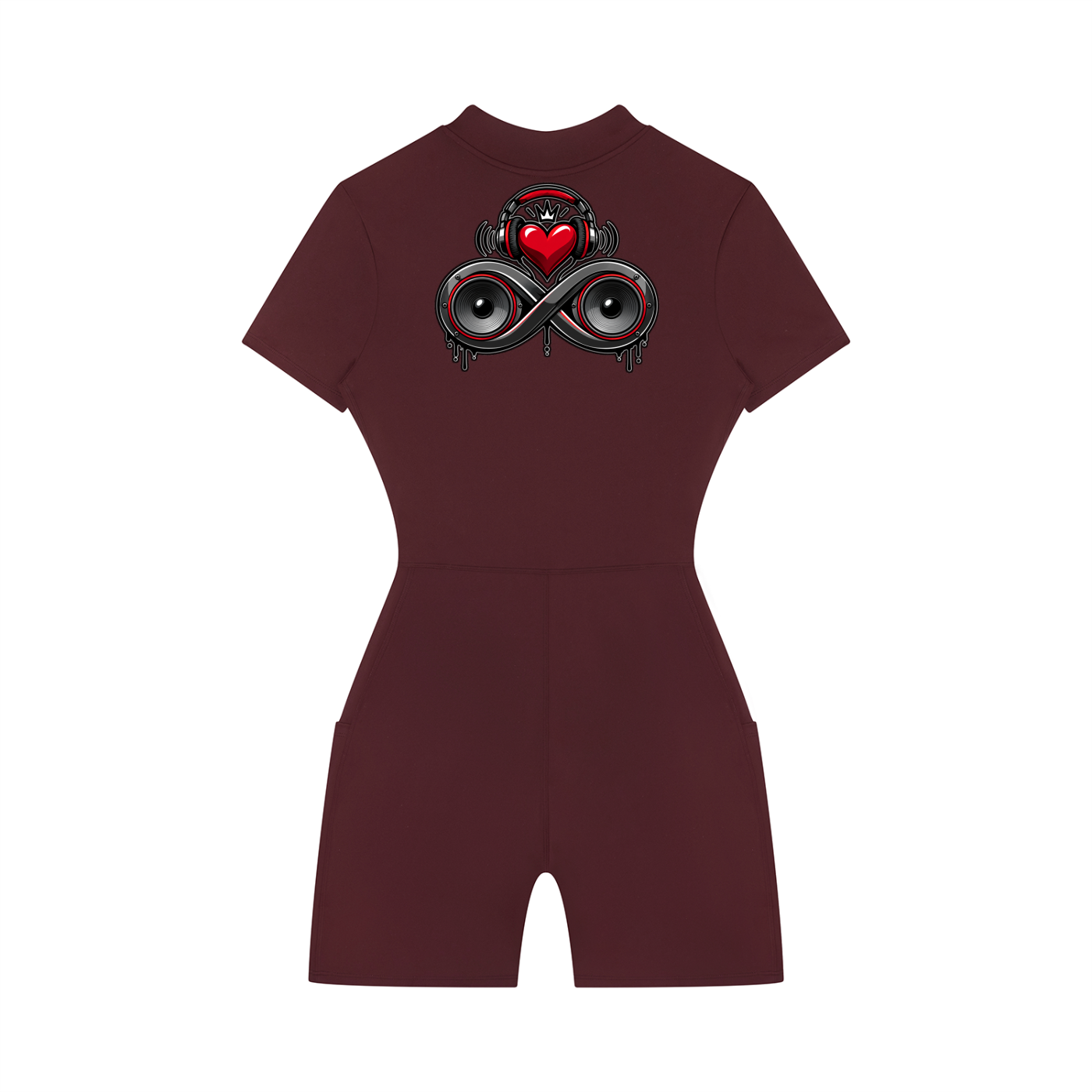 Infinity Sione™ "Heartbeatz" Women's Quarter-Zip Short Sleeve Romper