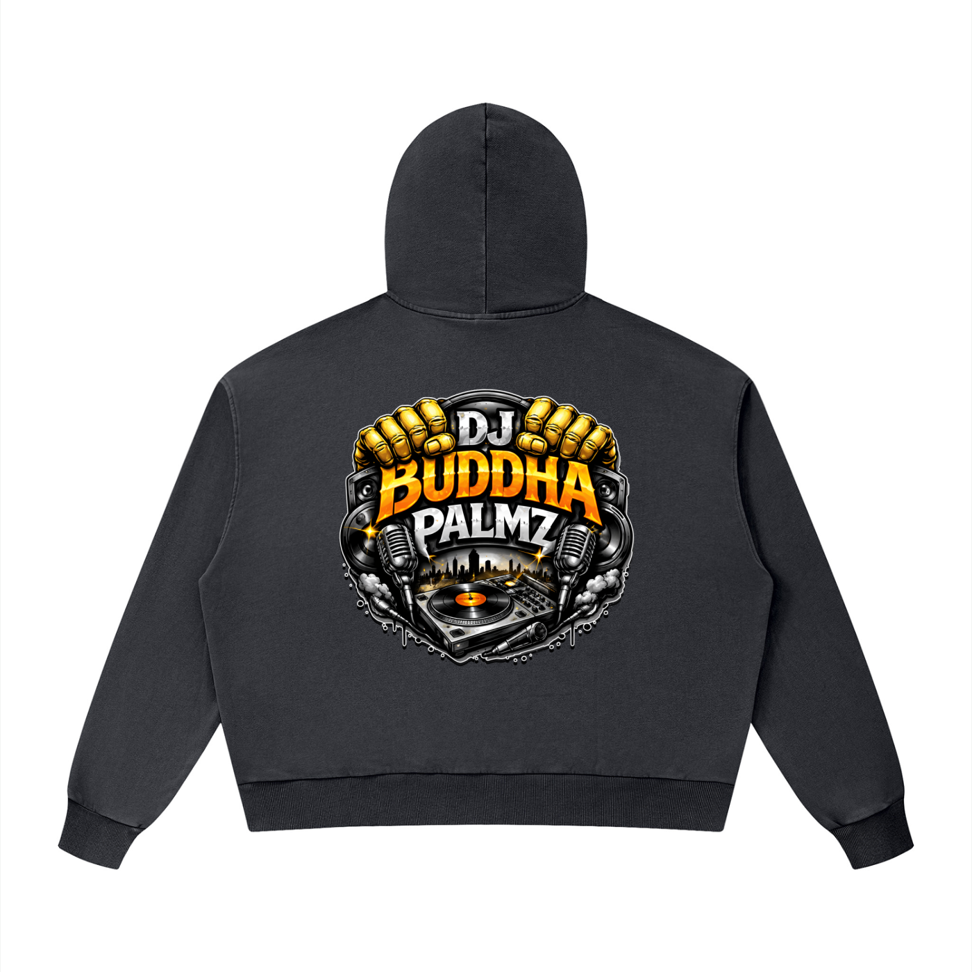 Basement Kemist™ “Buddha Palmz” Mineral Wash Boxy Full-Zip and Pullover Set