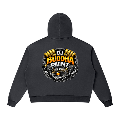 Basement Kemist™ “Buddha Palmz” Mineral Wash Boxy Full-Zip and Pullover Set