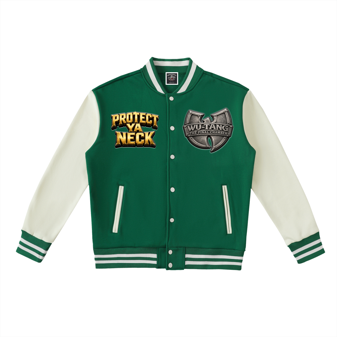 PYN™ x BKRP™ "The Final Chamber" Two-Tone Fleeced Varsity Jacket