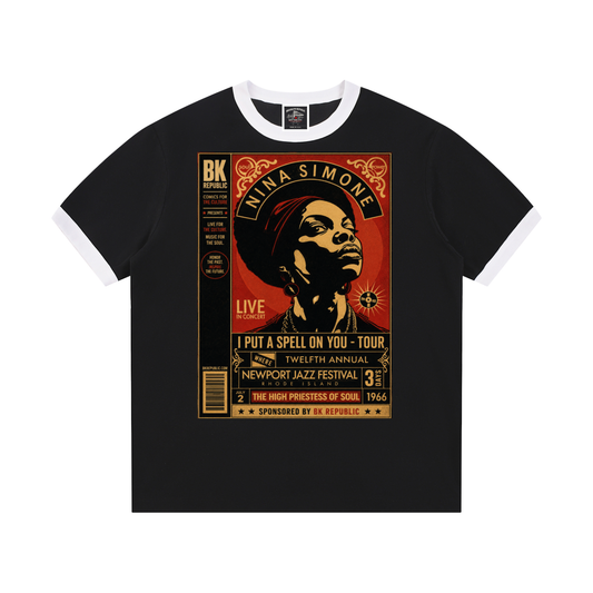 "Spellbinder" Contrast Edge Ribbed Crewneck T-Shirt