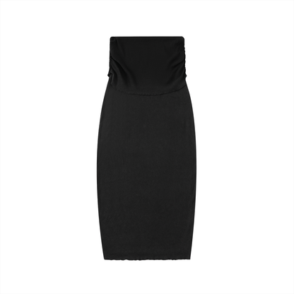 Women's Dyed Washed Straight Hip-Hugging Slim Maxi Skirt