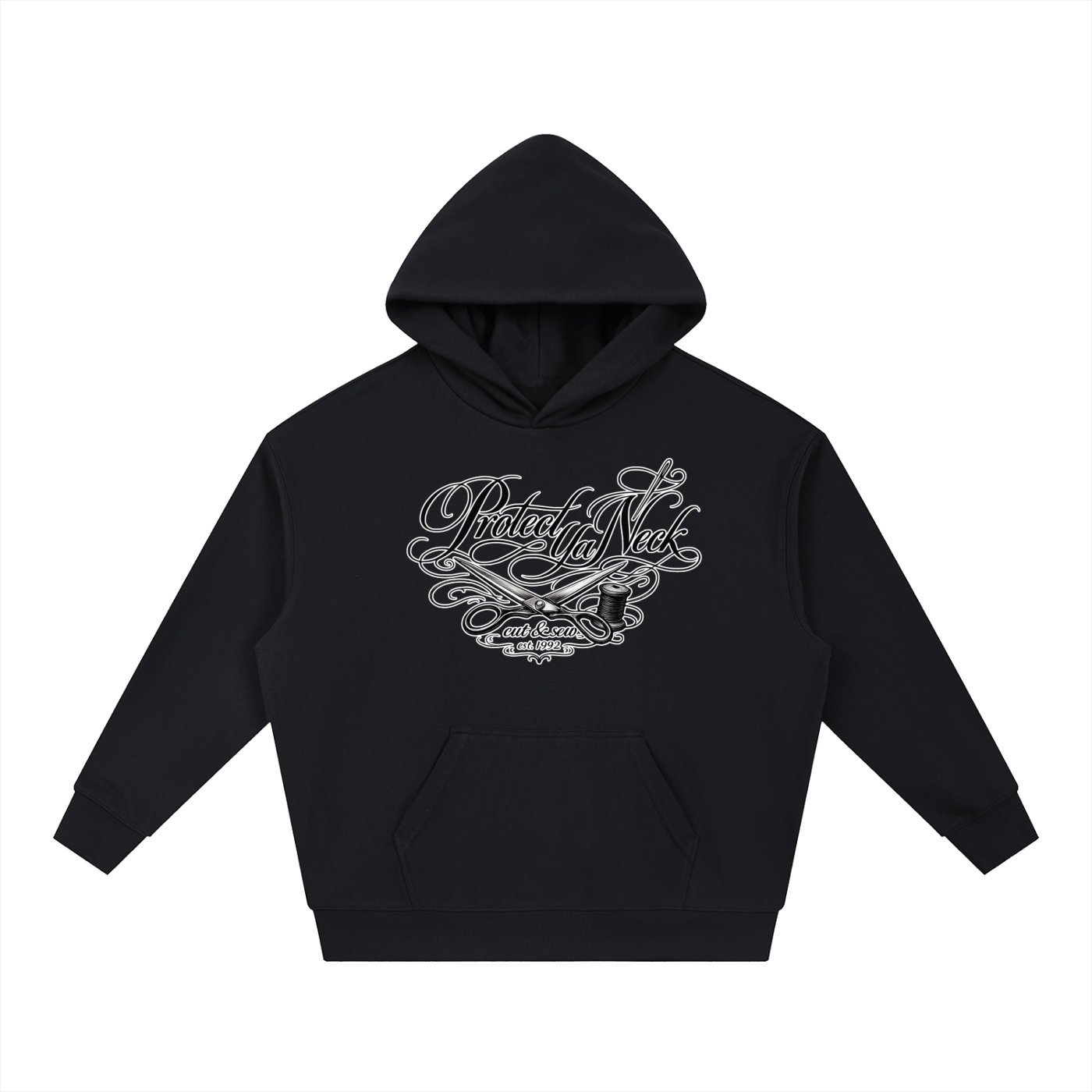 PYN™ x BKRP™ "Cut & Sew" Essential Boxy Heavyweight Drop-Shoulder Hoodie