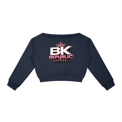 Brooklyn Republic Essentials™ "Block Party" Women's Off-Shoulder Sweatshirt