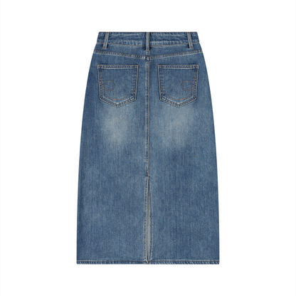 "Brooklyn Republic Essentials" Women’s Vintage Wash Denim Skirt