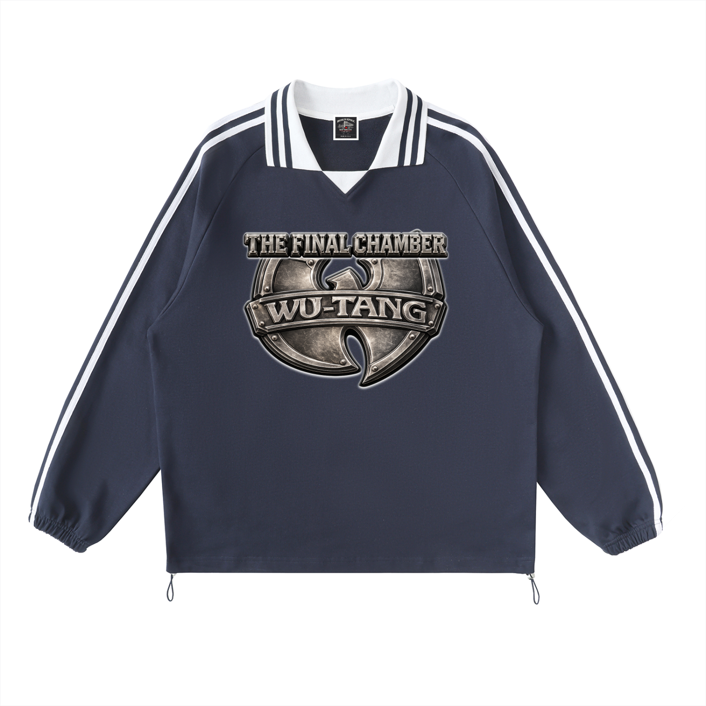 PYN™ "The Final Chamber" Contrast Striped Lapel Collar Sweatshirt