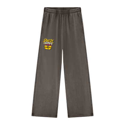 PYN™ "Pretty Girls Love Wu" Women's Mineral Wash Straight Sweatpants